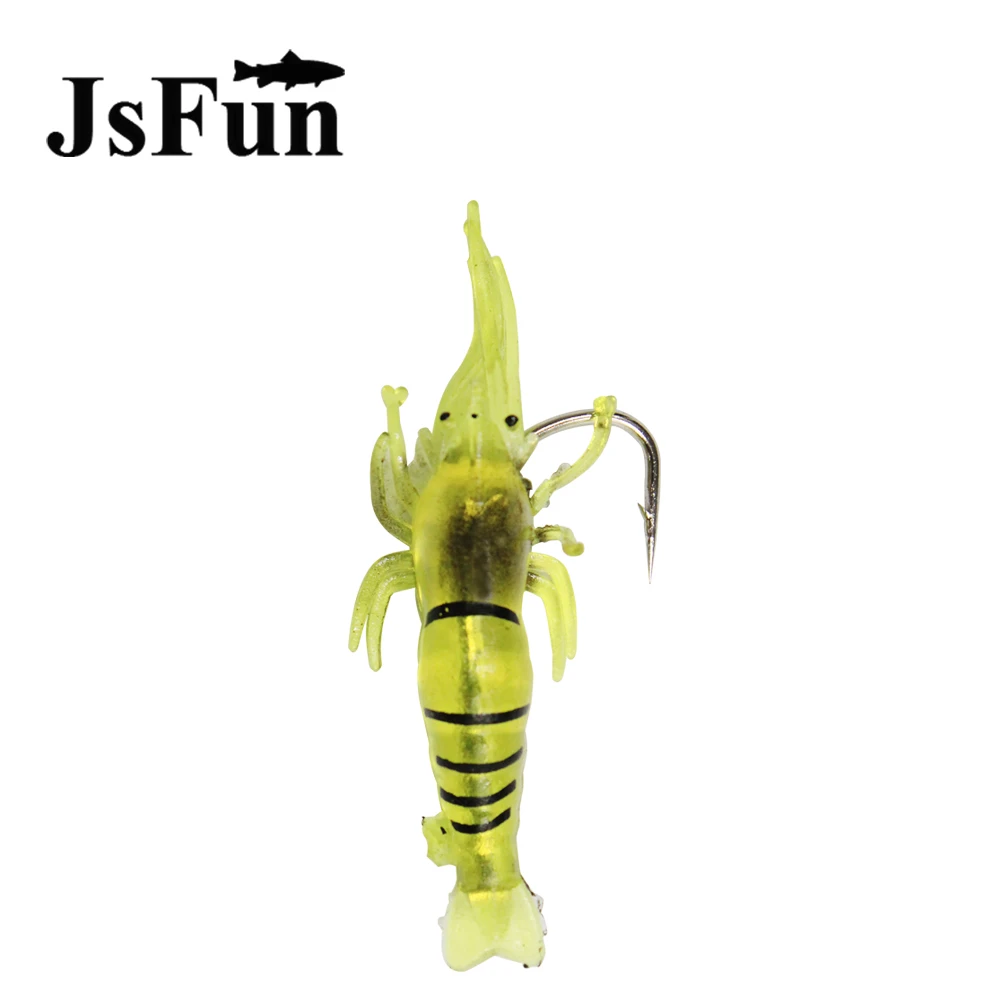 JSFUN 100 шт./упак. 4 см 1,3 гр катушка для ловли мягкие креветки приманки с Крючки искусственные карп рыбалка приманка деформируется рот рыболовные приманки FU1036