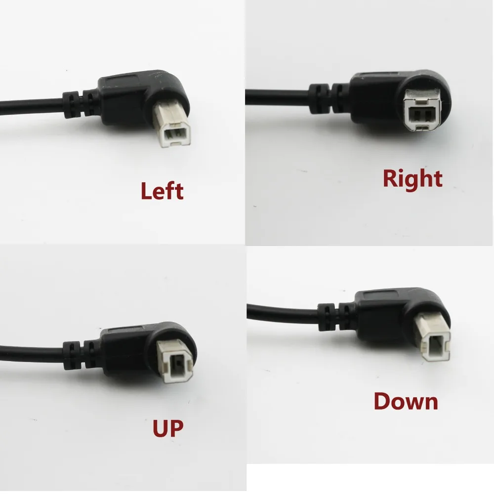 1 шт. USB 2 0 кабель для принтера типа A Папа B угловой шнур сканера черный 3 фута|printer