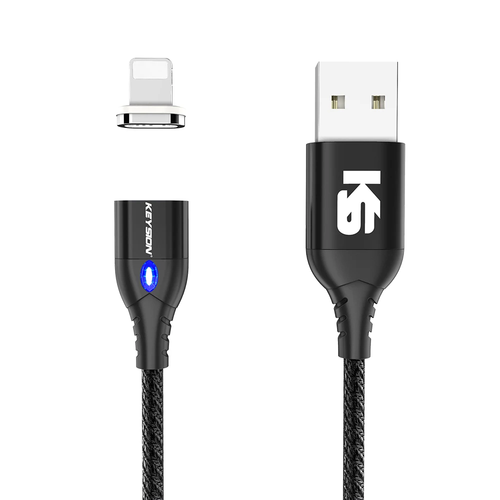Черный KEYSION 3A Магнитный Micro USB кабель для samsung Galaxy A10 M30 M20 M10 Быстрая зарядка магнит зарядное устройство Micro usb кабель для samsung - Цвет: Черный