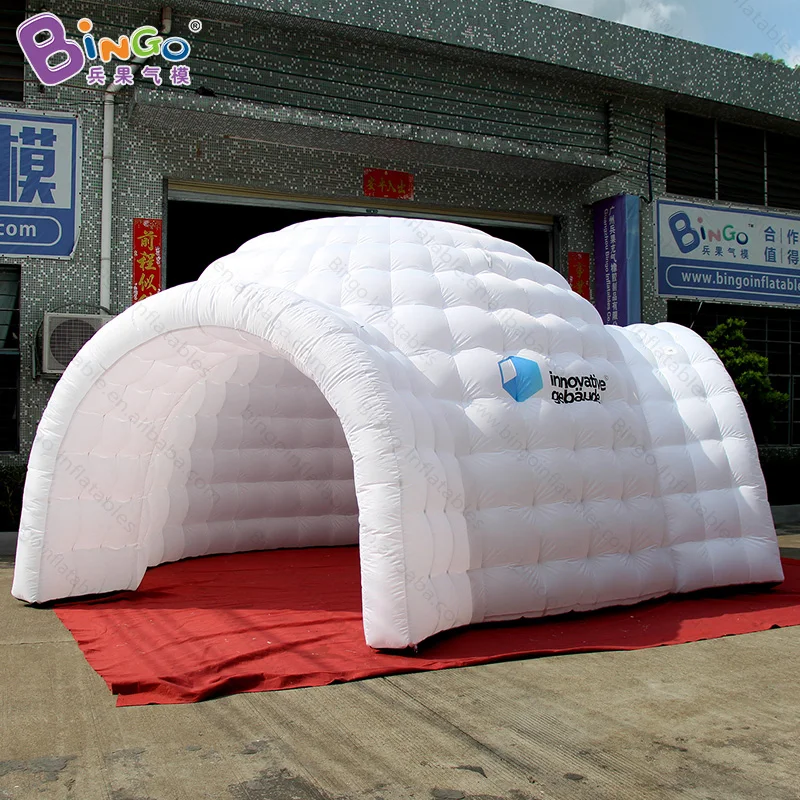 

5.7x5.5x3.5 meters inflatable igloo with 2 entrances / 2-door type inflatable dome / white inflatable tent toy tents