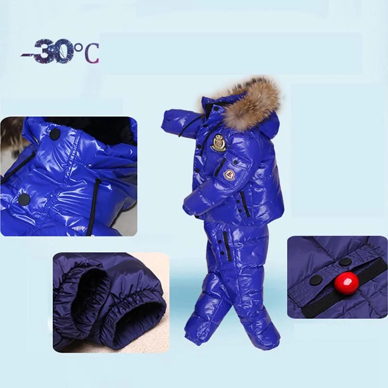  30 для русской зимы зимний костюм с натуральным мехом детская зимняя одежда