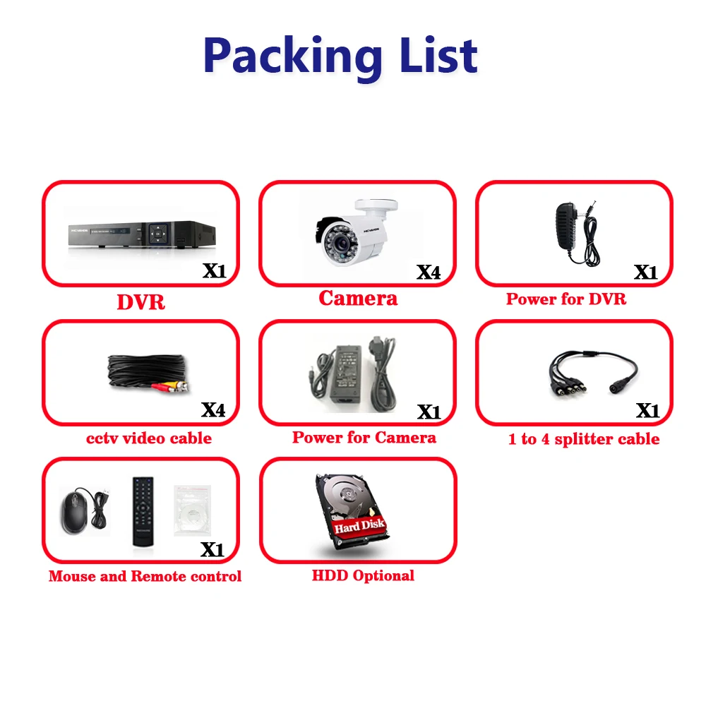 HCVAHDN 3000TVL 1080P HD Открытый безопасности дома Камера Системы 8CH HDMI DVR CCTV комплект