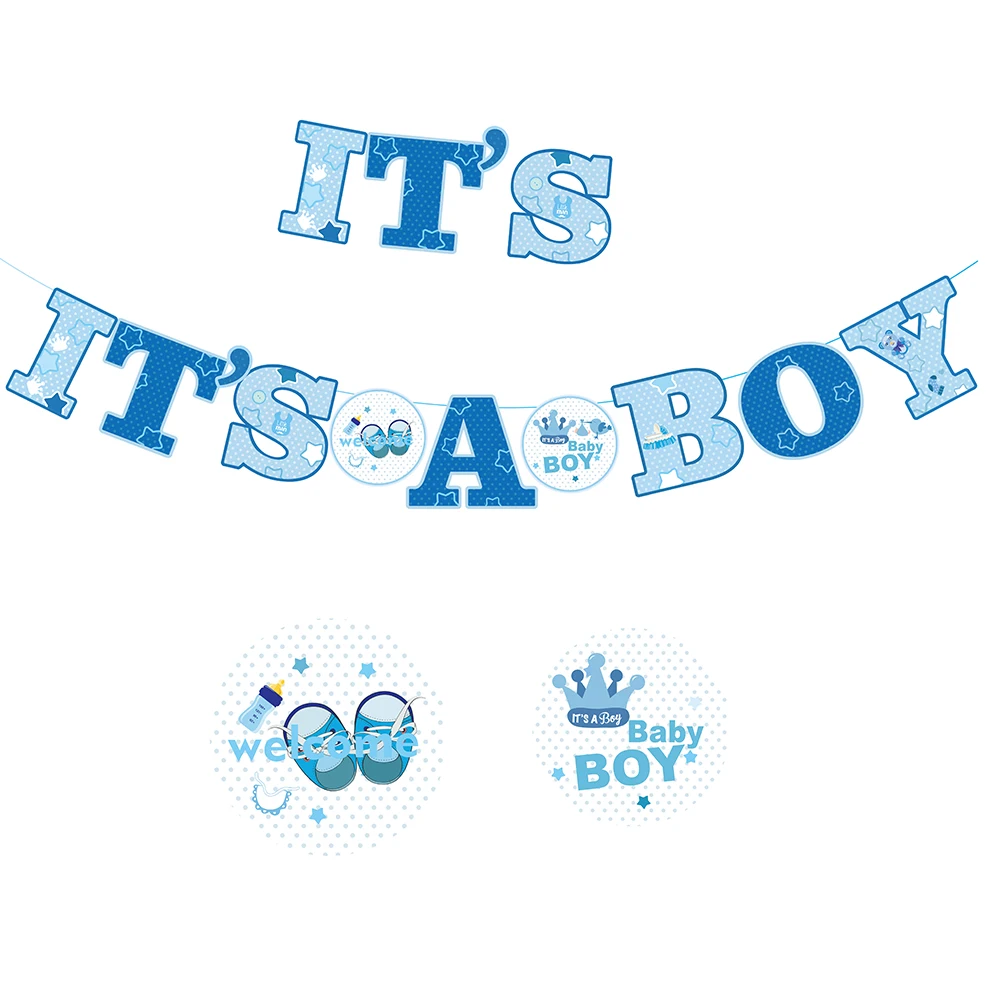Это мальчик тема вечерние баннер Baby Shower пользу Синий висит овсянка для детей День