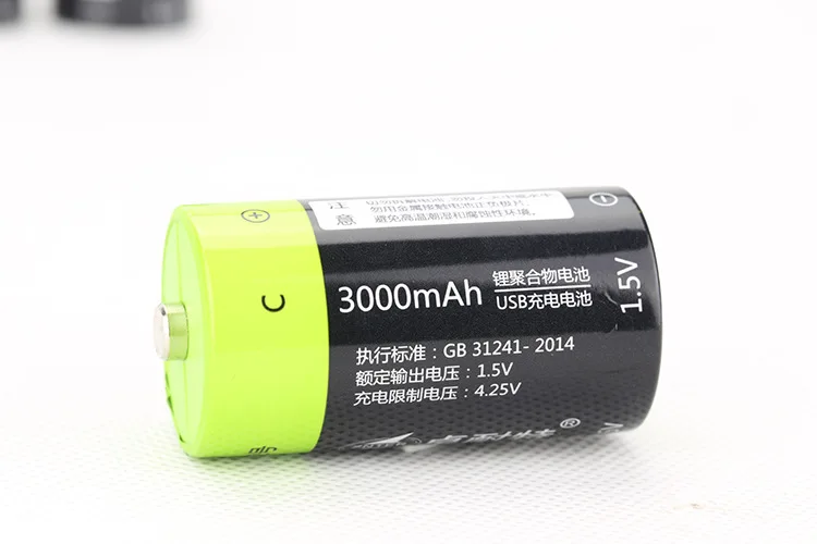 2 шт. 3000 мАч литий-полимерная батарея ZNTER 1 5 В C аккумуляторные батареи + usb-кабель
