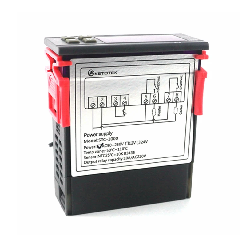 10A реле термостат для инкубатора 110~ 220VAC 12V 24V Цифровой Температура регулятор два реле Выход с 1 м Сенсор