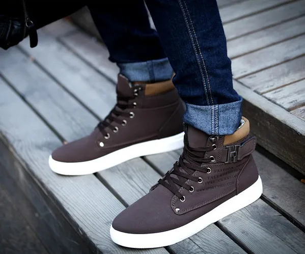 2018 Hot Men Shoes Fashion Autumn Winter Snow Boots Leather Footwear For Man New High Top Canvas Casual sneakers | Обувь
