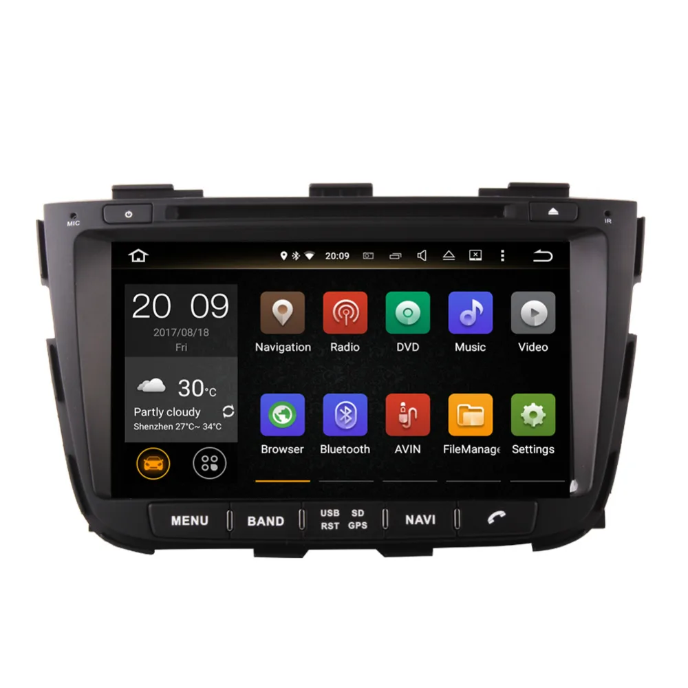 8 дюймов 4 ГБ ОЗУ Android 0 Восьмиядерный Автомобильный CD DVD мультимедиа для Kia Sorento 2013