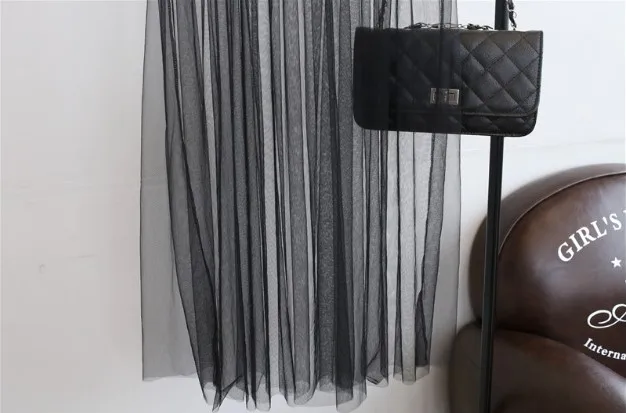 Юбка женская плиссированная длинная пикантная прозрачная Тюлевая сетчатая