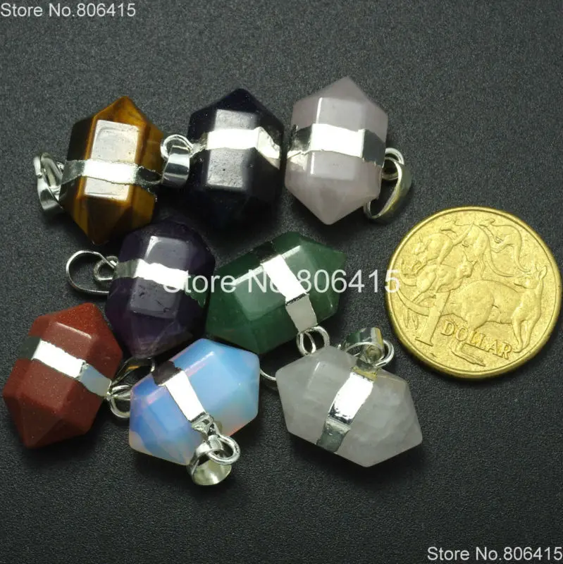 Натуральные Смешанные драгоценные камни призма шестиугольная заостренная