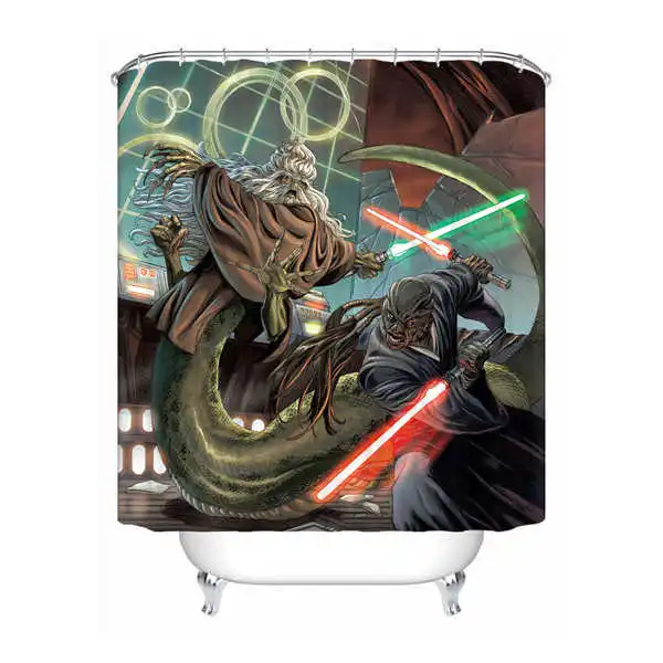 Shower Curtain Пользовательские водонепроницаемый Душ занавес Звездные войны один кусок@ 01 печатных ванной Декор различных размеров#180324-01-03 - Цвет: Shower Curtain
