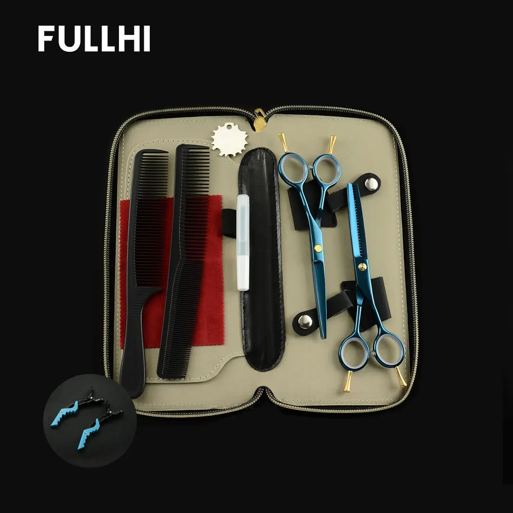 Набор ножниц из нержавеющей стали для стрижки и филировки волос 5