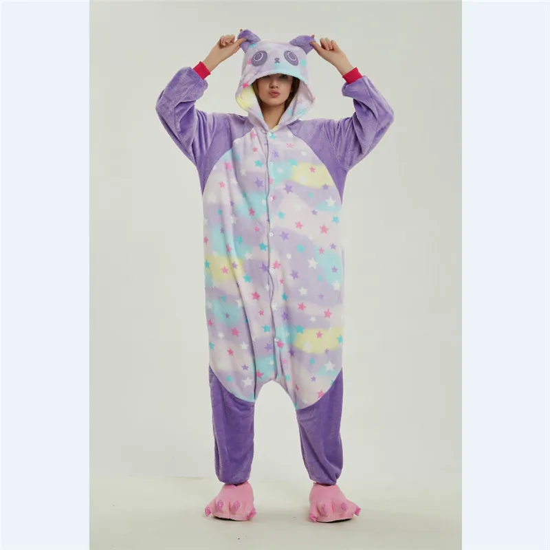 2018 Рождественский подарок взрослых унисекс Звезда панды Onesie животных пижамы
