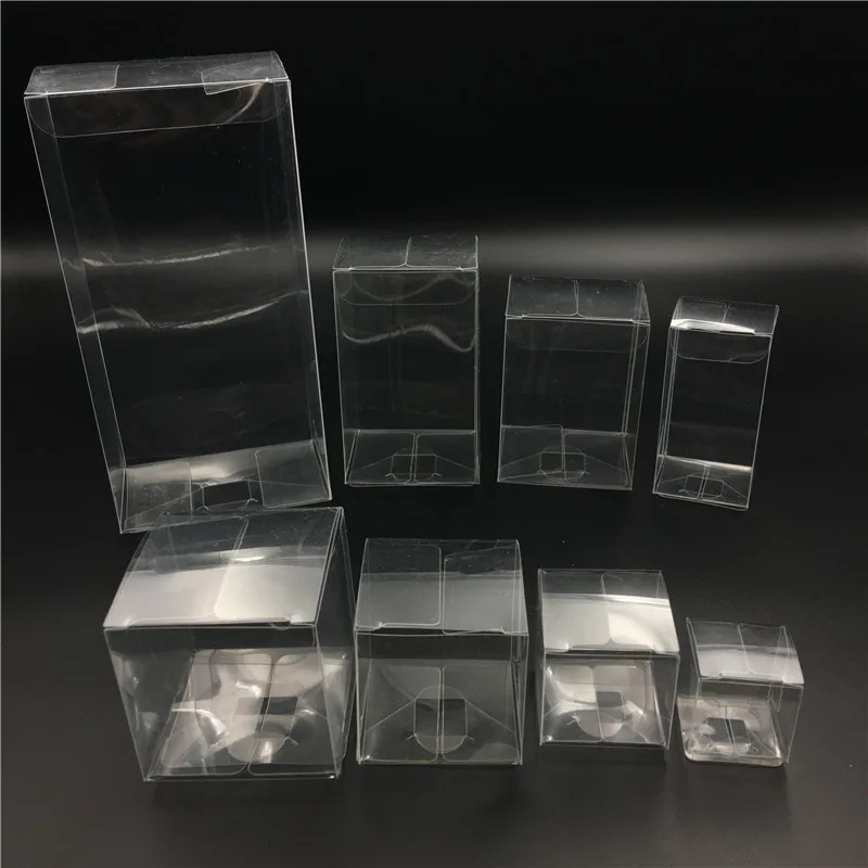 

25pcs Clear Plastic Packaging Boxes different sizes PVC Cosmetic Bottle Electronic Gift Boxes Cake Candy Macaron Packing Box