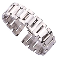 hengrc metal watch band bracelet women fashion stainless steel polished watch strap men watchbands clocks accessories 20mm 22mm