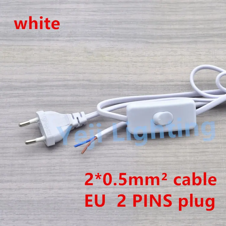 Кабель кнопочного переключателя ЕС 303 черный и белый цвета ВКЛ./ВЫКЛ. клавишный