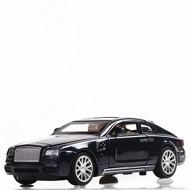 1:32 модель автомобиля rolls royce phantom, модель автомобиля из сплава, имитация звука и светильник, украшение автомобиля, детская игрушка, автомобиль, подарок - Цвет: Black(With Box)