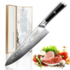 Кухонный нож шеф-повара Sunnecko, японский нож из дамасской стали 8 дюймов VG10, острое лезвие бритвы, изысканная Ручка G10, кухонные ножи 2018