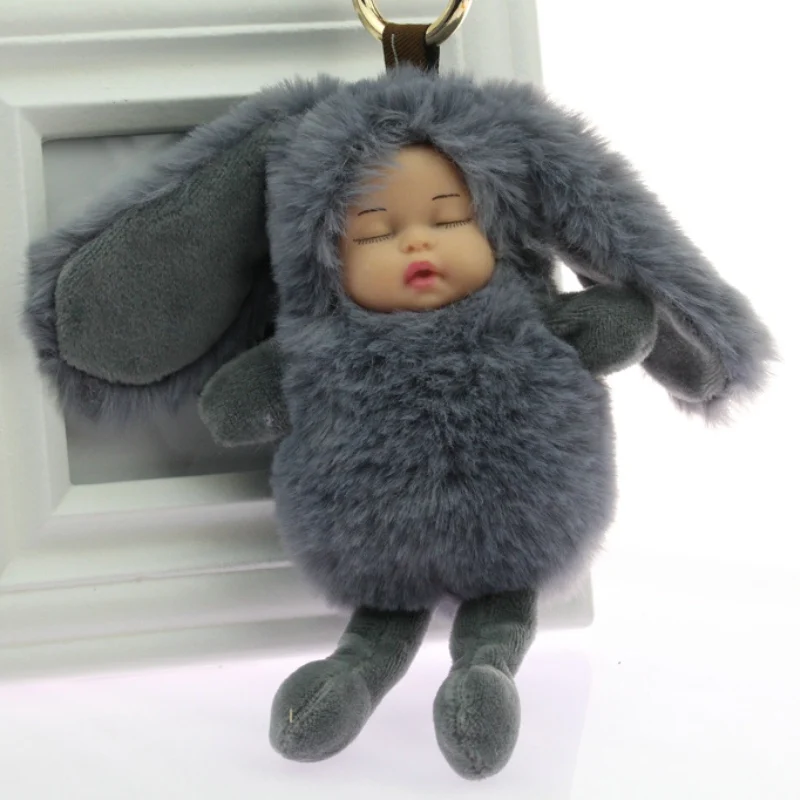 2019 модная детская игрушка-кукла брелок для сна настоящий мех Рекс помпон ключей