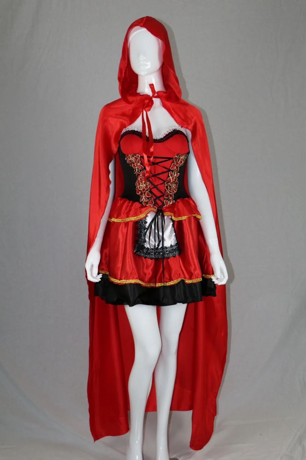 Костюм с красной шапочкой высокого качества роскошный костюм вышивкой красное