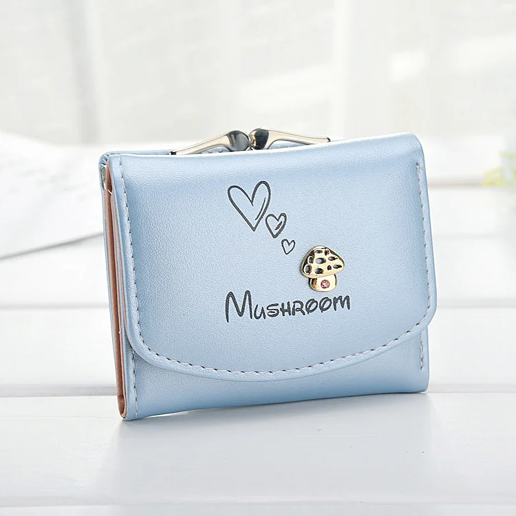 Женский кошелек короткий с замком и грибами для монет мини-кошелек Carteira Feminina