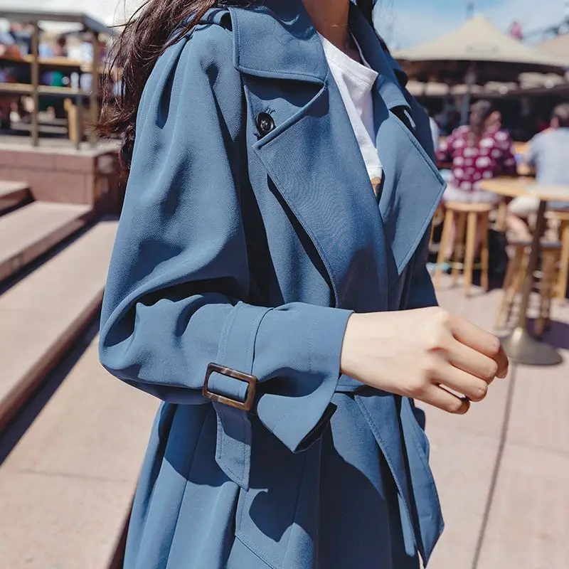 

2018 New Spring Autumn Women Puff Sleeve Long Trench Outwear Female Fashion Open Stitch Sashes Slim Loose Windbreakers Coats X61