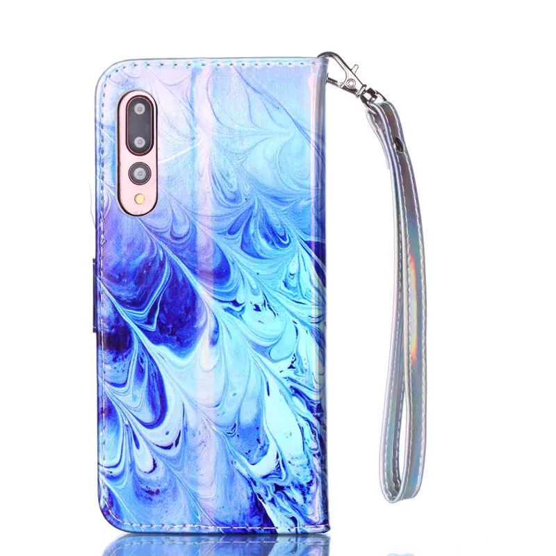 Чехол Кошелек для Huawei Mate 20 lite P20 P10lite голубой светло Милый Сова фламинго олень перо