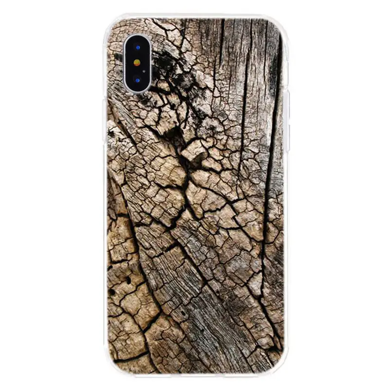 Чехол для телефона с рисунком текстуры дерева iPhone6 6S 7 8 plus XS Max X XR мягкие
