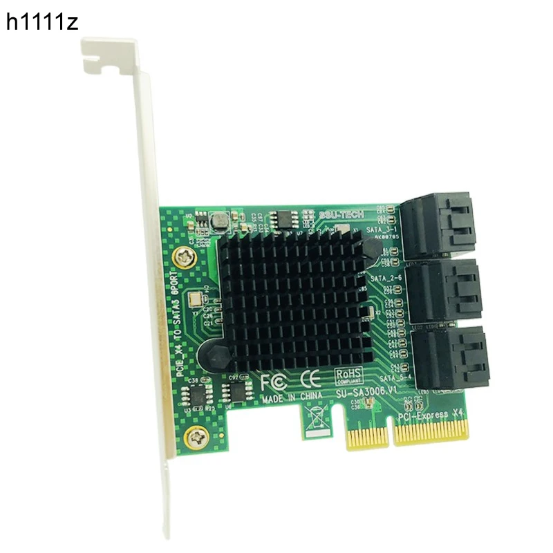 H1111Z адаптер для дополнительных карт PCIE SATA 3 0 PCI-E Card PCI E Express Controller 6-портовая карта