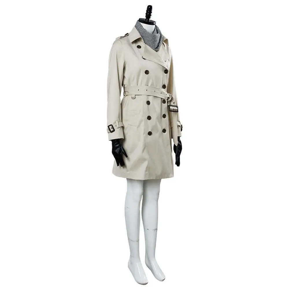 Resident 2 Косплэй Ада Вонг костюм плащ Тренч с платье Для женщин наряд полный