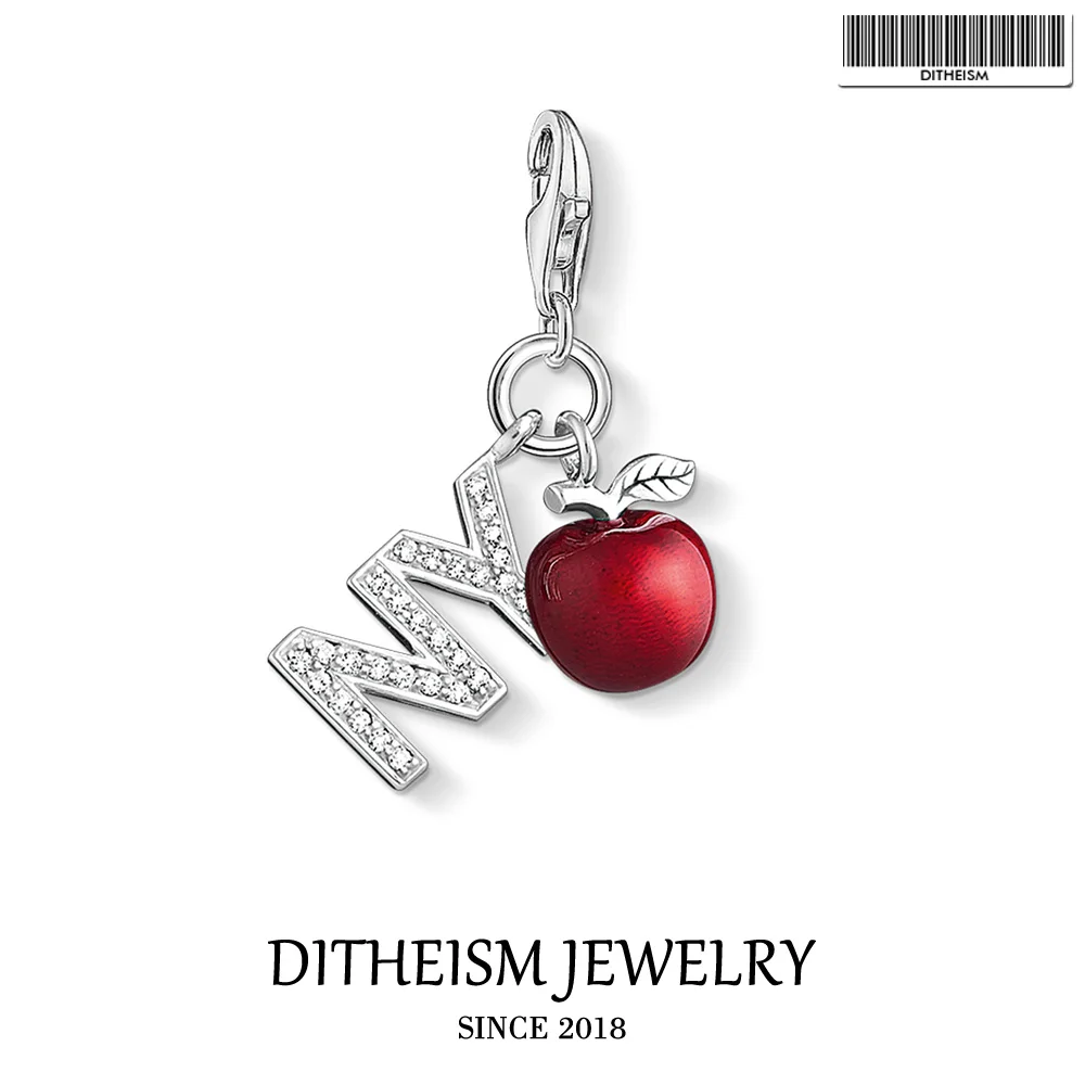 

Apple NY Charms Pendant,2018 Fashion Jewelry 925 Sterling Silver Ethnic New York Gift For Women Men Fit Bracelet Necklace Bag