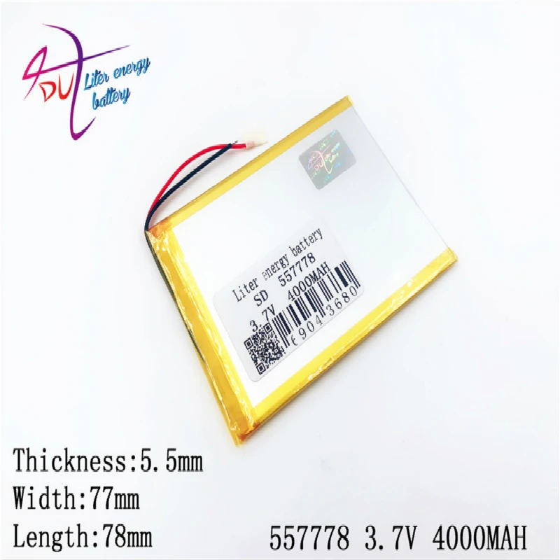 3 7 V 4000mAh 557778 557580 литров энергии литий полимерный ионный аккумулятор для MP5 GPS
