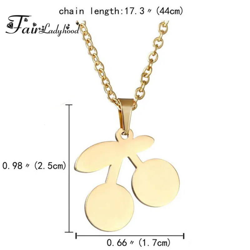 Вишневый свитер ожерелье Вишневое из нержавеющей стали|cherry necklace|chain necklacenecklace custom