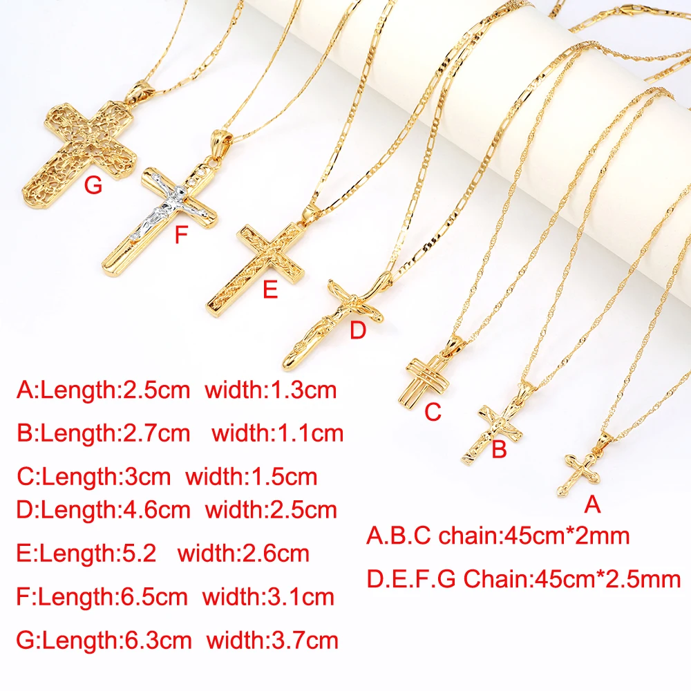 Цепочка с подвеской крестом золотистого цвета P040|crucifix jesus|crucifix cross pendantcrucifix pendant |