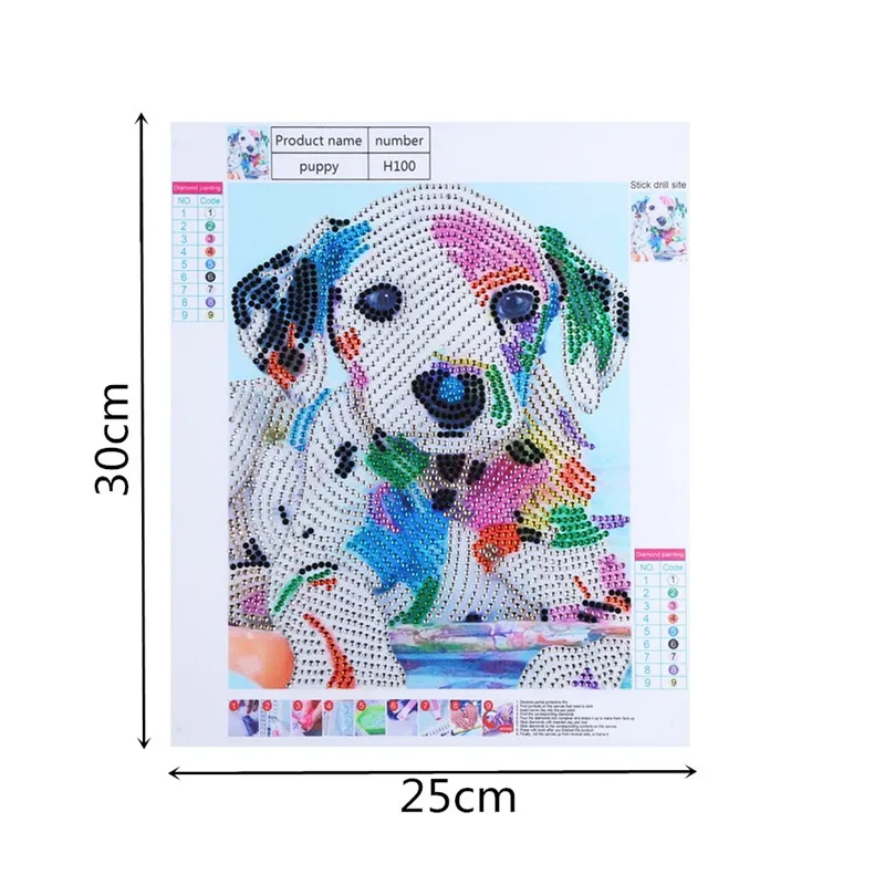 Алмазная живопись красочная собака вышивка крестиком из круглых страз особой