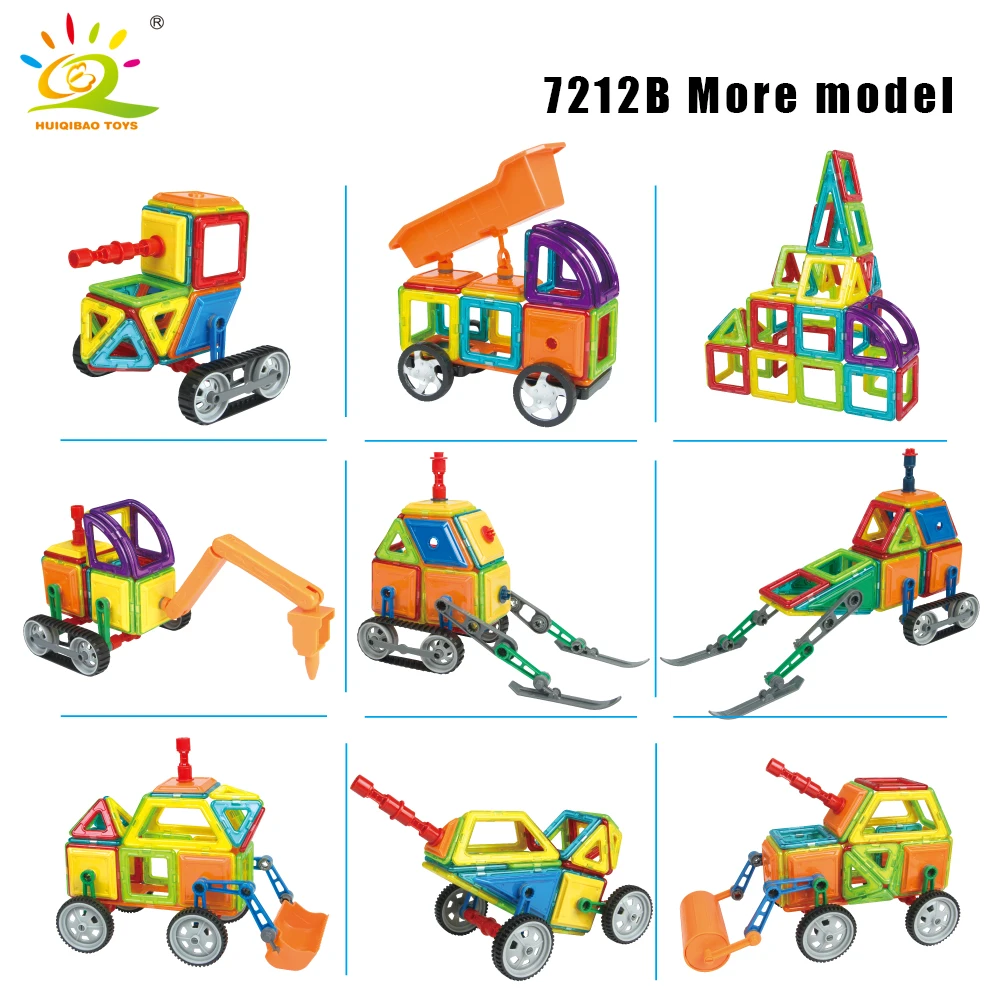 

162pcs Engineering Series Magnetic Designer Construction Set Building Blocks Plastic Magnet Bricks Educational Toy For Kid