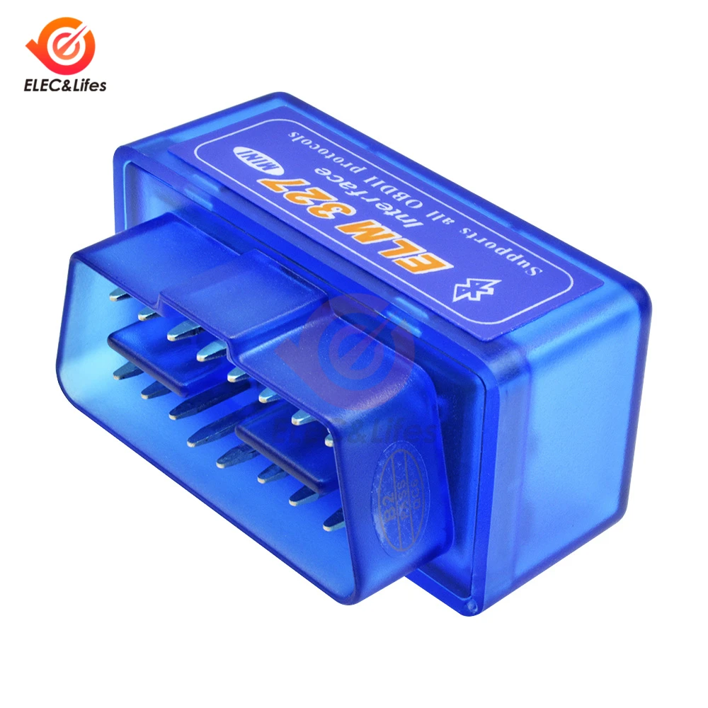 DC 12V Mini ELM327 V2.1 OBD2 OBDII Bluetooth Автомобильный диагностический автоматический сканер