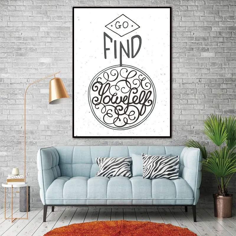 Go найти вдохновение Цитата холст Книги по искусству печати живопись плакат