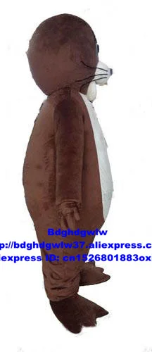 Brown Seal Sea Dog Lion Dogs Fur Mascot Costume Adult Cartoon Character Upacara Penutupan Comedy Performance zx285 | Тематическая