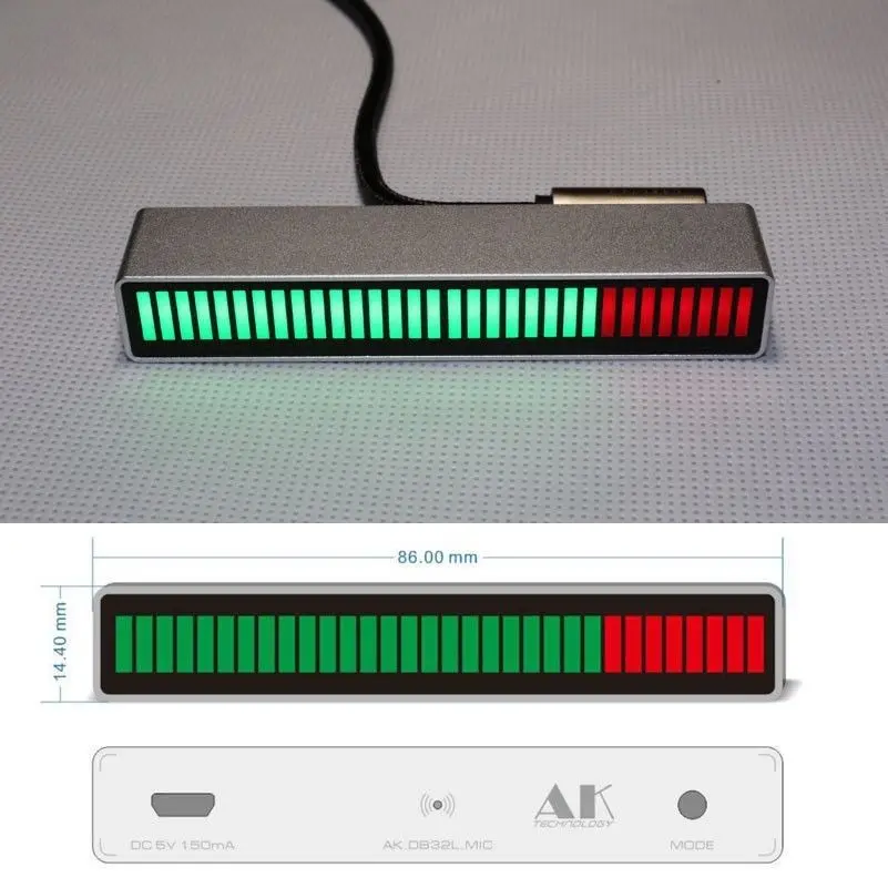 DYKB VFD часы музыкальный анализатор спектра дисплей MP3 PC усилитель аудио индикатор уровня музыкальный ритм анализатор VU метр 12 в 24 в автомобиль