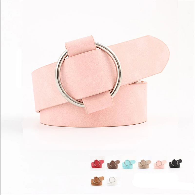 

2018 New Fashion designer round casual ladies belts for jeans Modeling waist belts faux leather belt cinturon mujer waistbands
