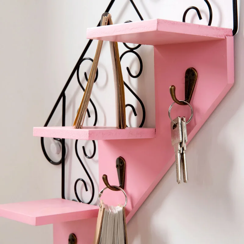 Железная трапециевидная подставка для цветов деревянная настенная подвесная