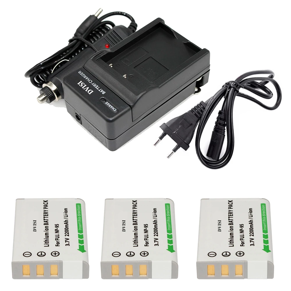 3 шт. 2200 мАч NP 95 NP95 np батарея с зарядным устройством для Fujifilm FinePix F30 F31fd Real 3D W1 X S1 X100