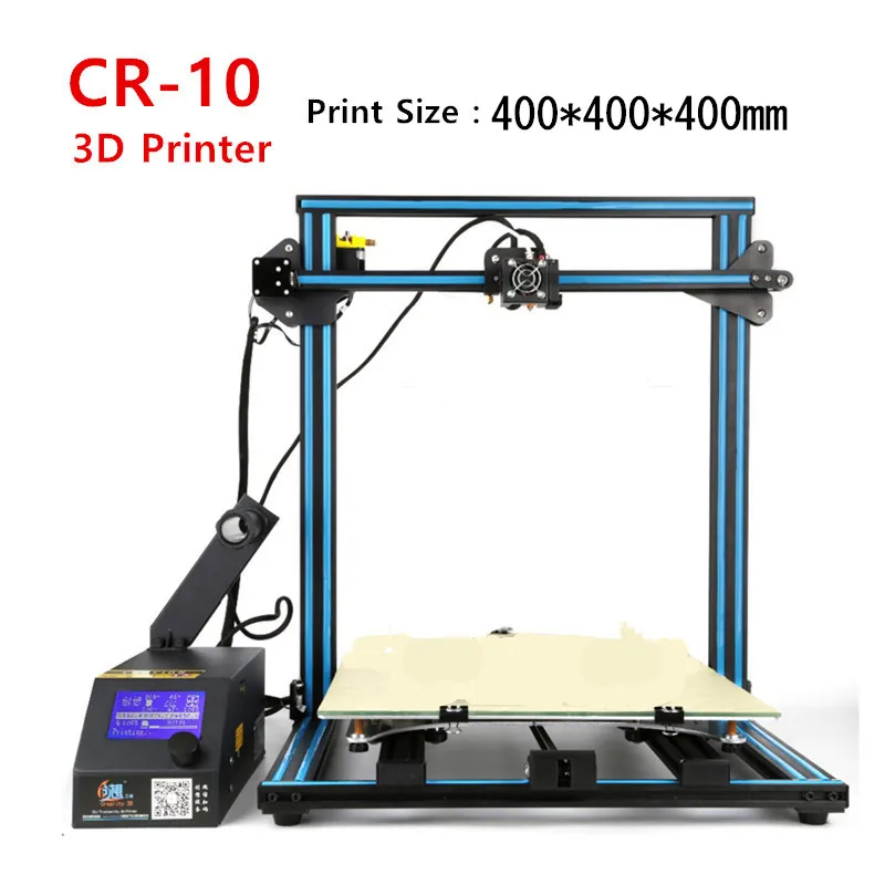 2017 Max Размеры 400*400*400 мм creality CR10 серии 3D принтеры с ЖК дисплей Экран high precisio 1.75 нити