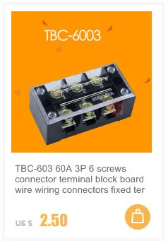 TB-6004 клеммный блок ряд TB серии 60A 600V 4P Соединительная пластина с выступом фиксированный Крытый терминал с винтовым барьером TBC-604/TC-604