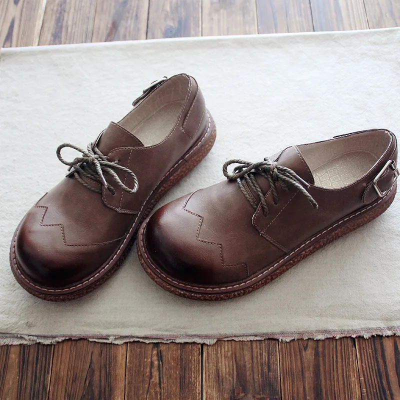 Весенние тонкие туфли с круглым носком театральные Sen ретро-кукла обувь на низком