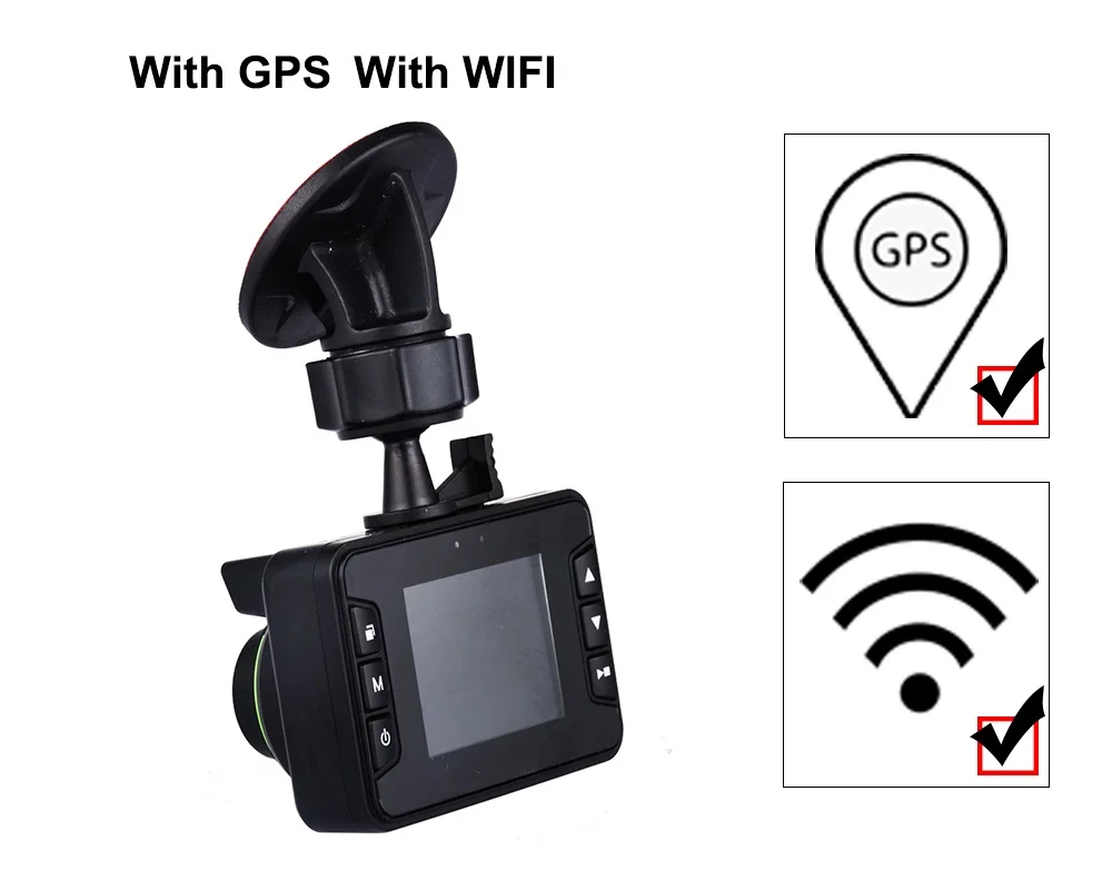 With GPS WIFI Conkim новая Автомобильная камера wifi gps Novatek 96658 IMX323 CMOS 1080P Full HD Автомобильный видеорегистратор gps регистратор Авто рекордер 145 градусов широкий угол - Название цвета: With GPS WIFI