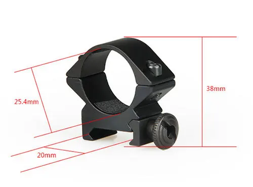 

Low Profit Aluminum Scope Mount ring 25.4mm mount Rail Mounts fits on 20mm rail