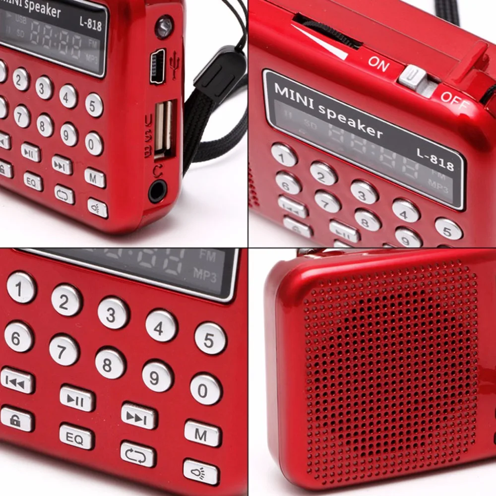 Мини lcd цифровой аудио FM радио динамик USB Micro SD TF карта MP3 музыкальный плеер