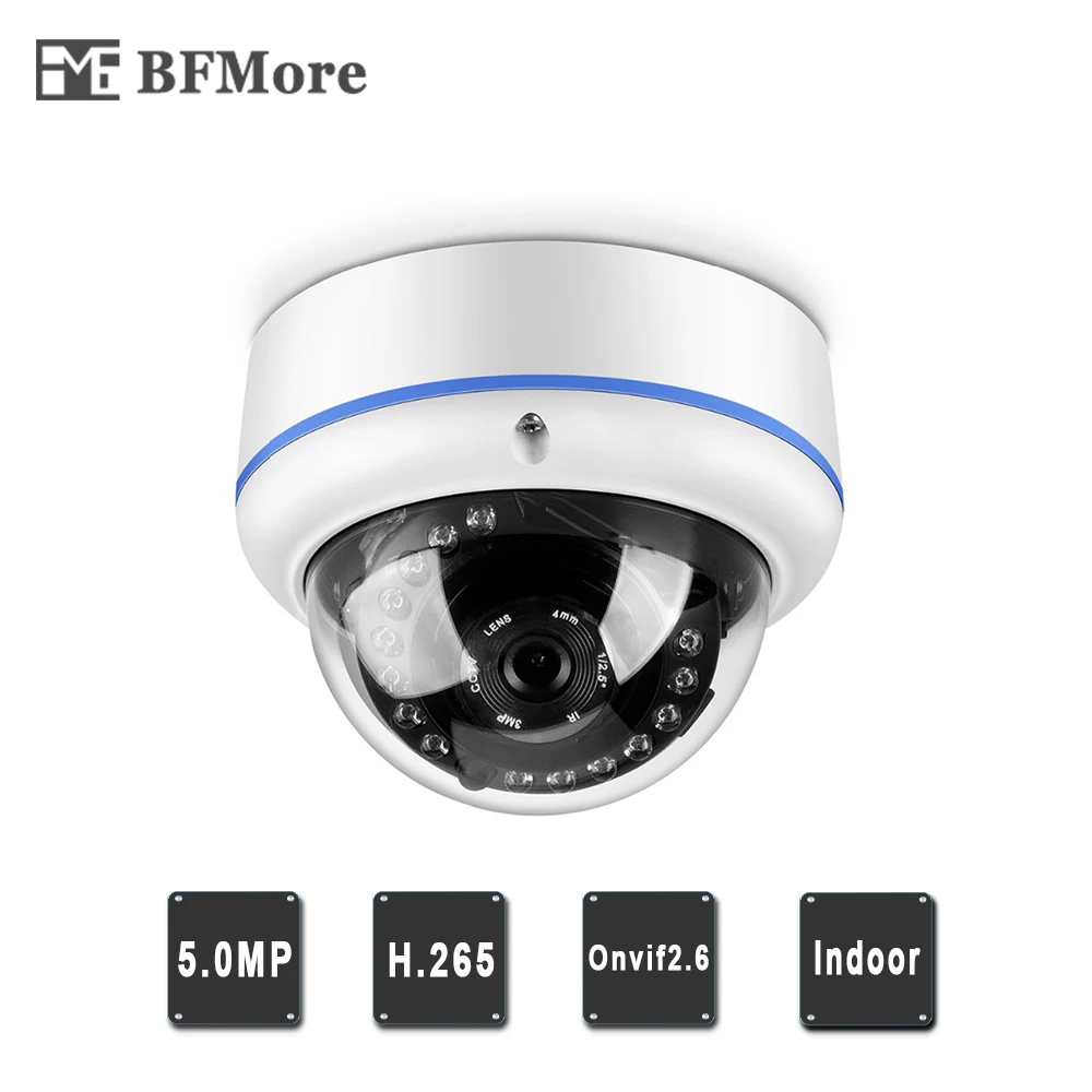 BFMore 5MP 48В POE IP камера H.265 UHD 5.0MP Onvif2.6 домашняя Водонепроницаемая охранная