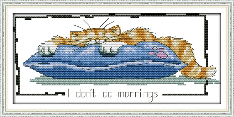 Набор для вышивки крестом с принтом маленькой ленивой кошки DMC 14CT 11CT наборы и